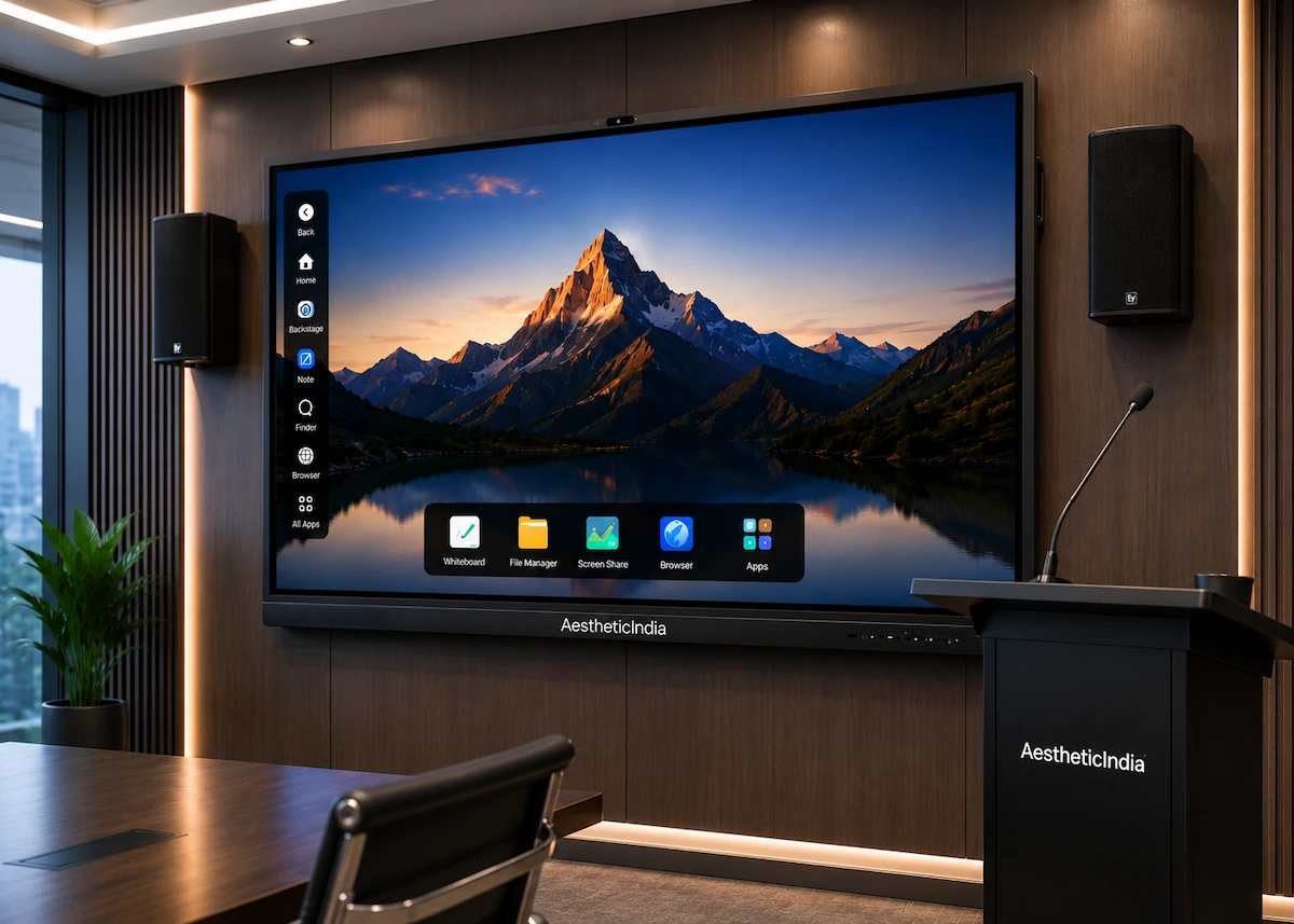 Aesthetic India Interactive Flat Panel installed in a modern boardroom in Delhi India